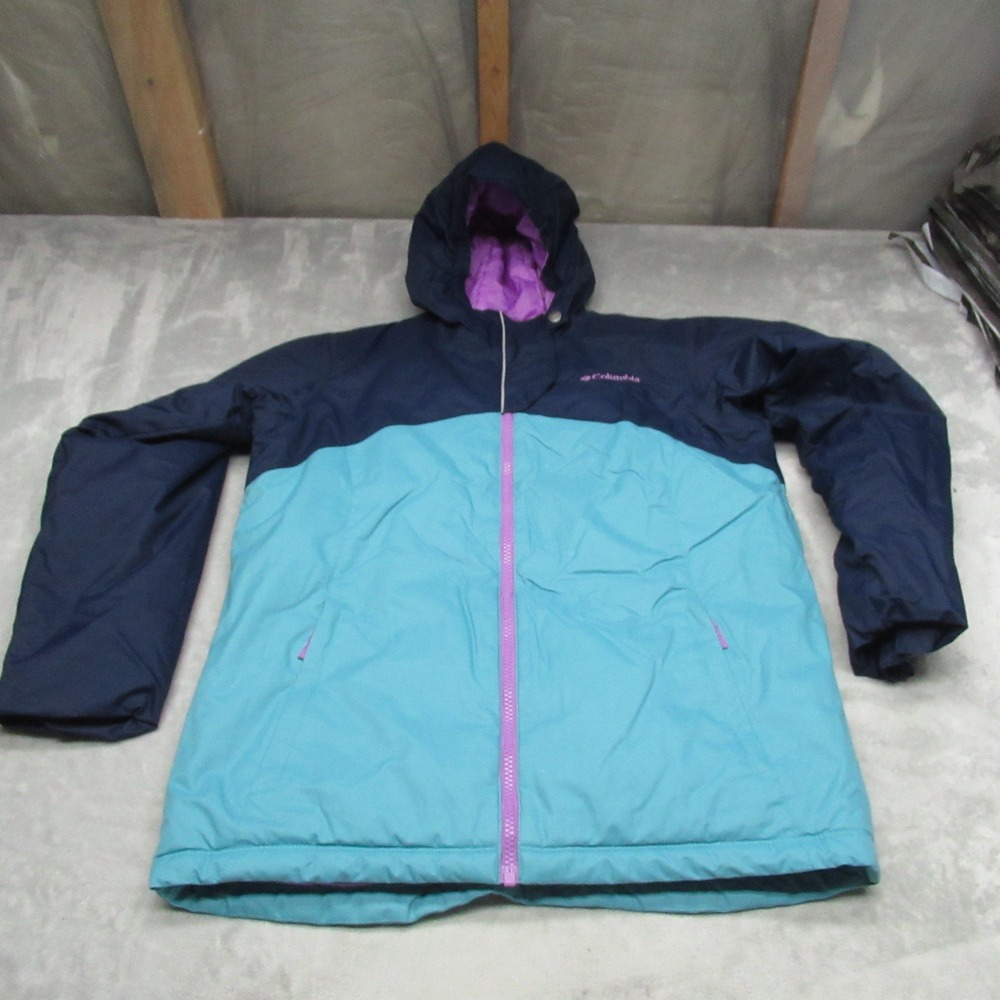 Columbia Jacket Girls XL Blue Alpine Action Full Zip Waterproof Warm Insulated
